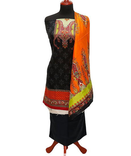 Three Star Print Lawn`22 D#950 Black