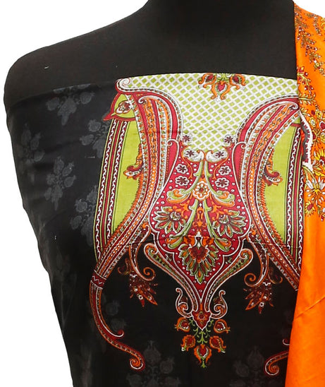 Three Star Print Lawn`22 D#950 Black