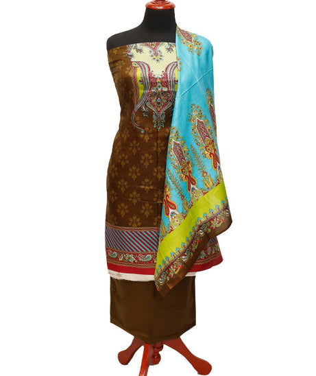 Three Star Print Lawn`22 D#950 Brown