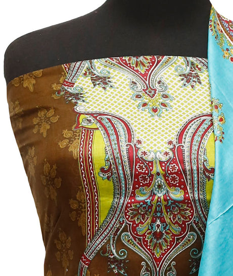 Three Star Print Lawn`22 D#950 Brown