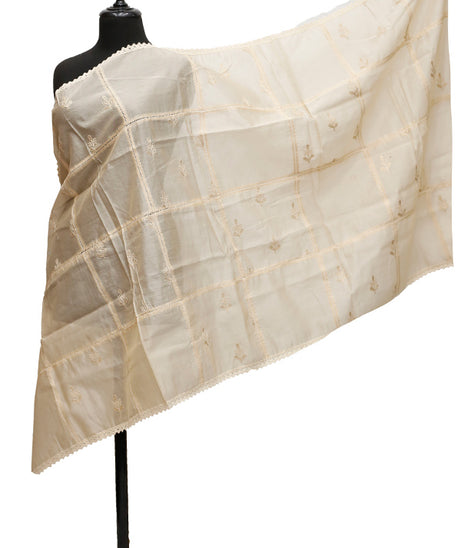 Tissue Emb Dupatta D#1-B