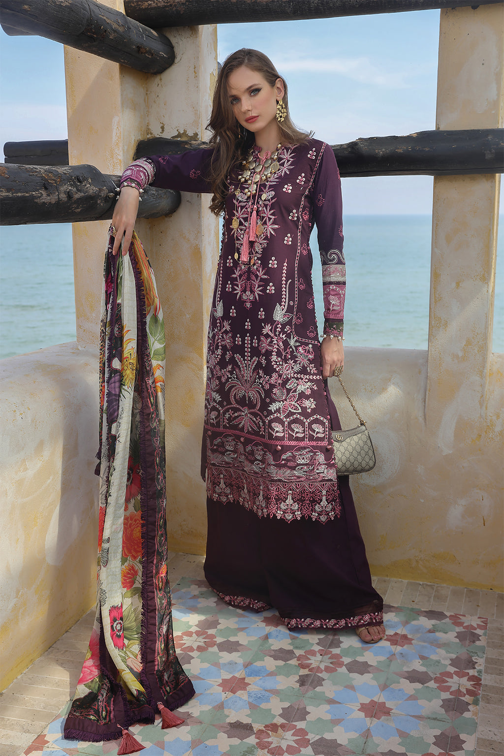 Alif Moksha Luxury Lawn`23 ALL#05 (Basilia)