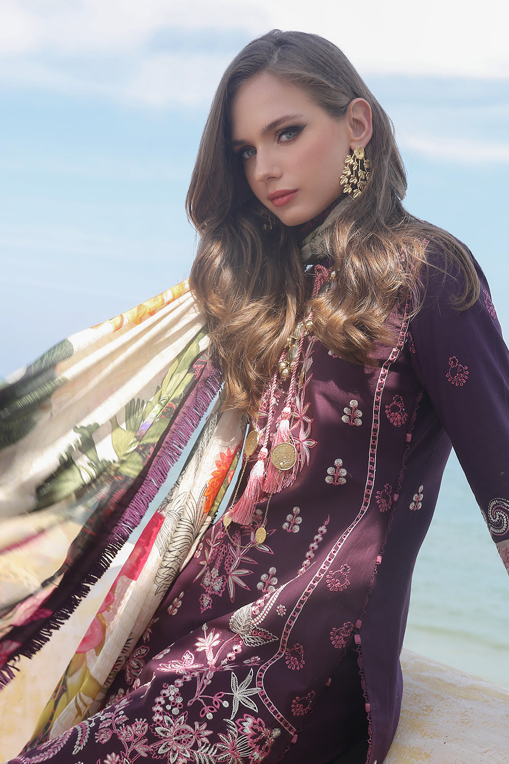 Alif Moksha Luxury Lawn`23 ALL#05 (Basilia)