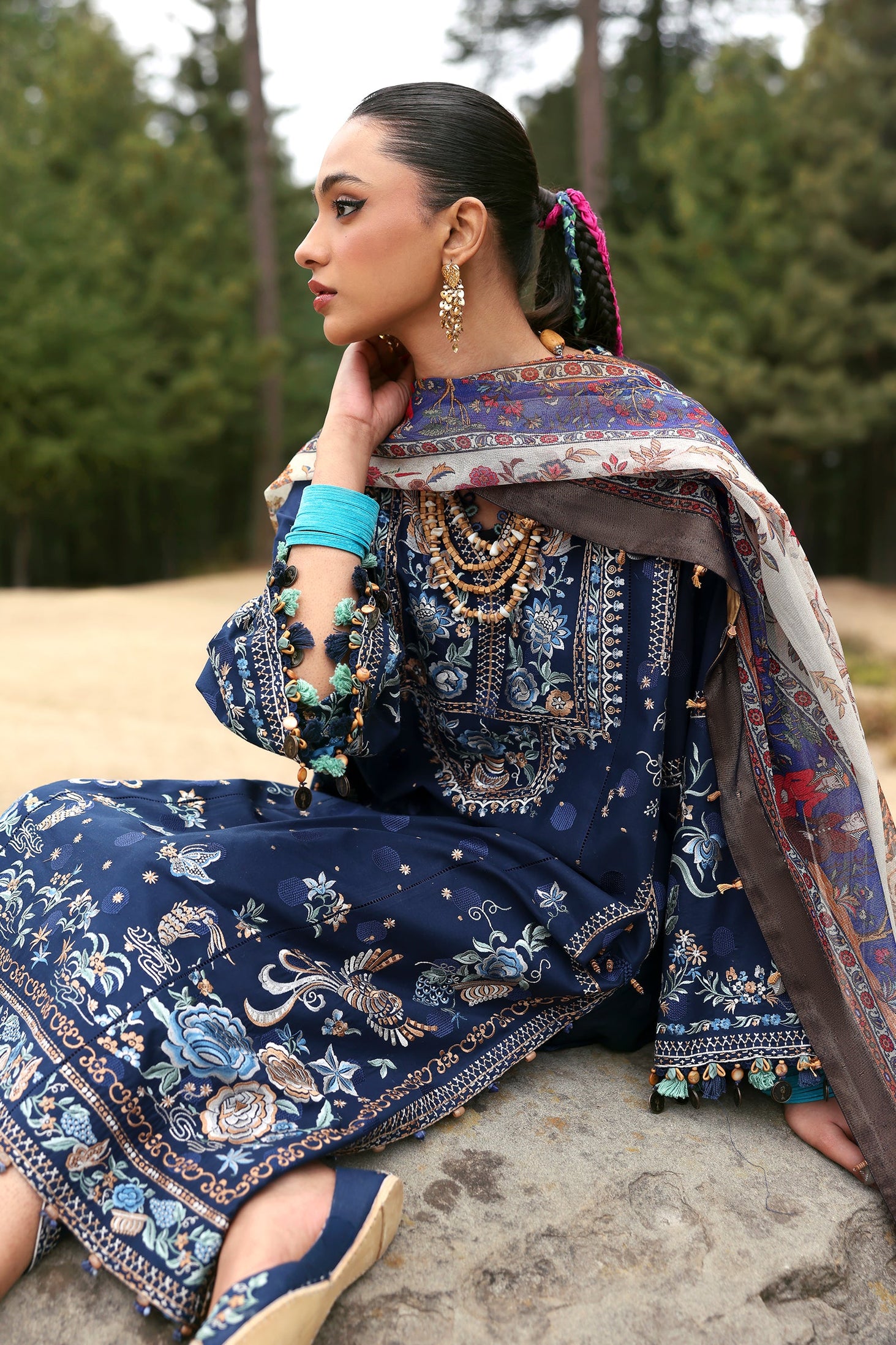 Zaha Neelum Unstitched Lawn`25 ZL#12-B