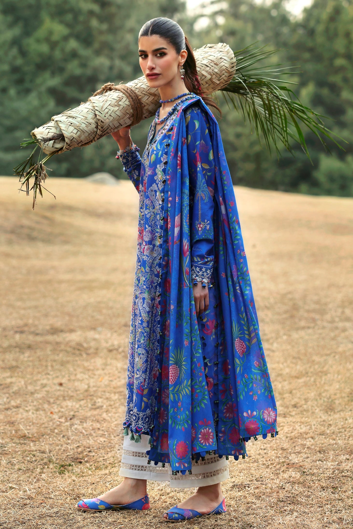 Zaha Neelum Unstitched Lawn`25 ZL#1-B