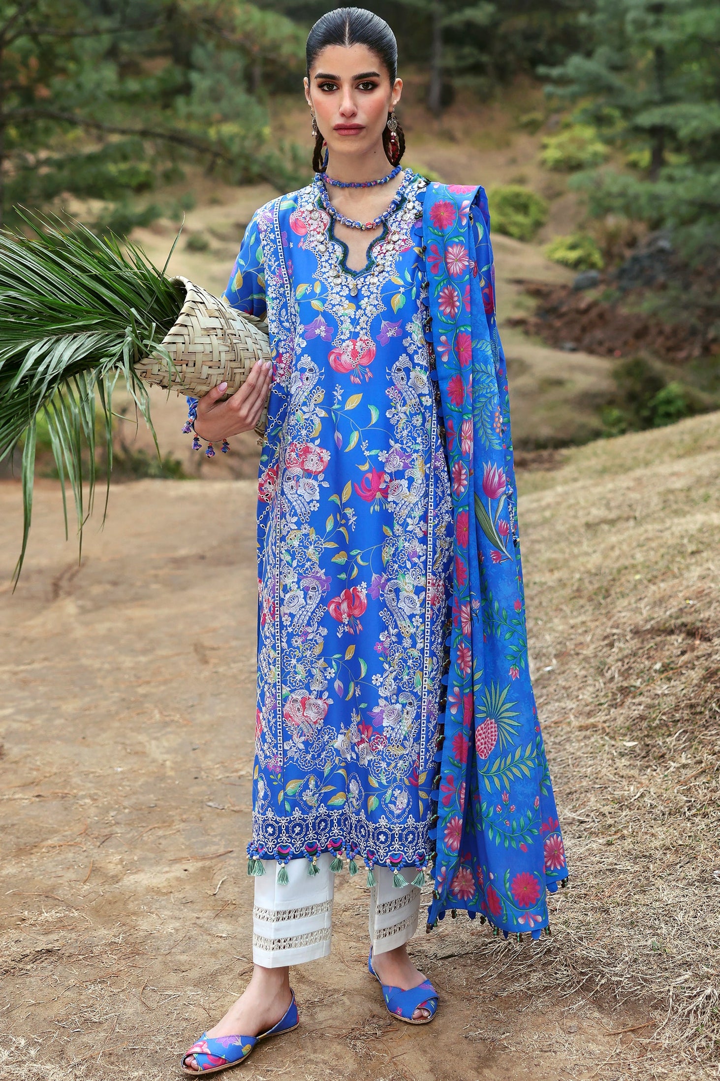 Zaha Neelum Unstitched Lawn`25 ZL#1-B
