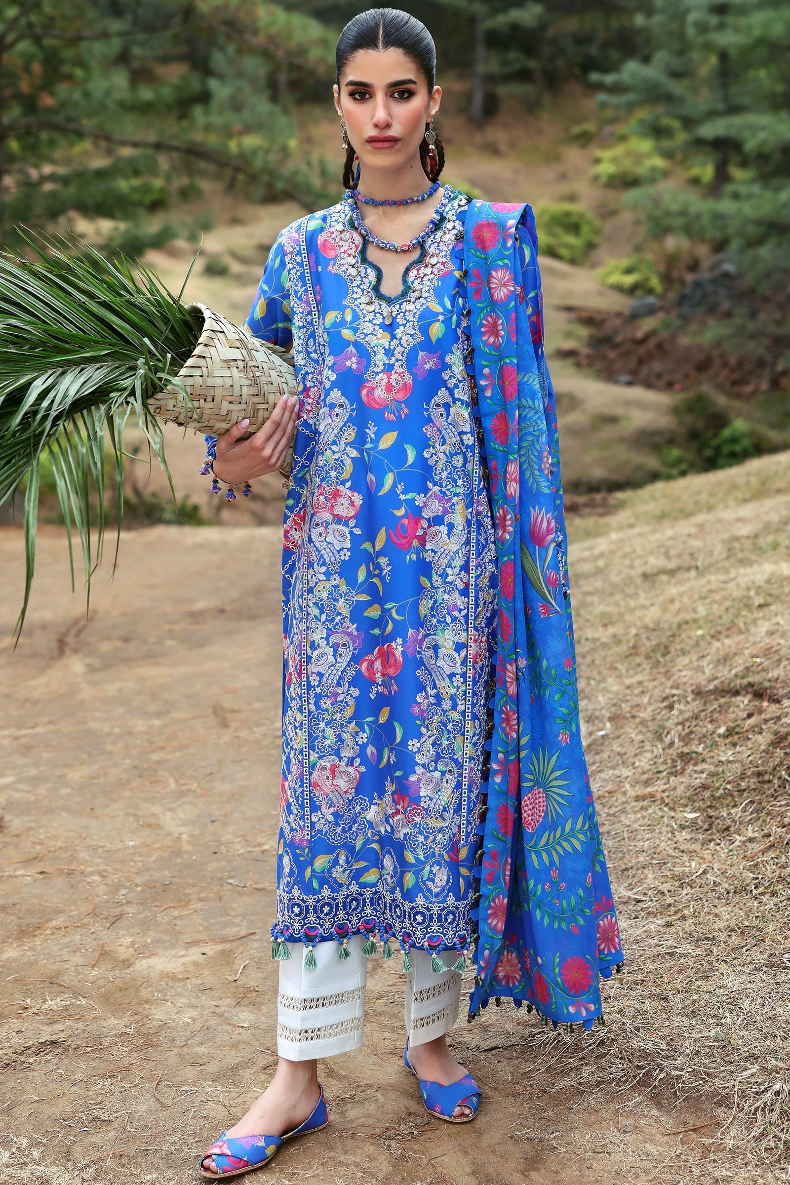 Zaha Neelum Unstitched Lawn`25 ZL#1-B