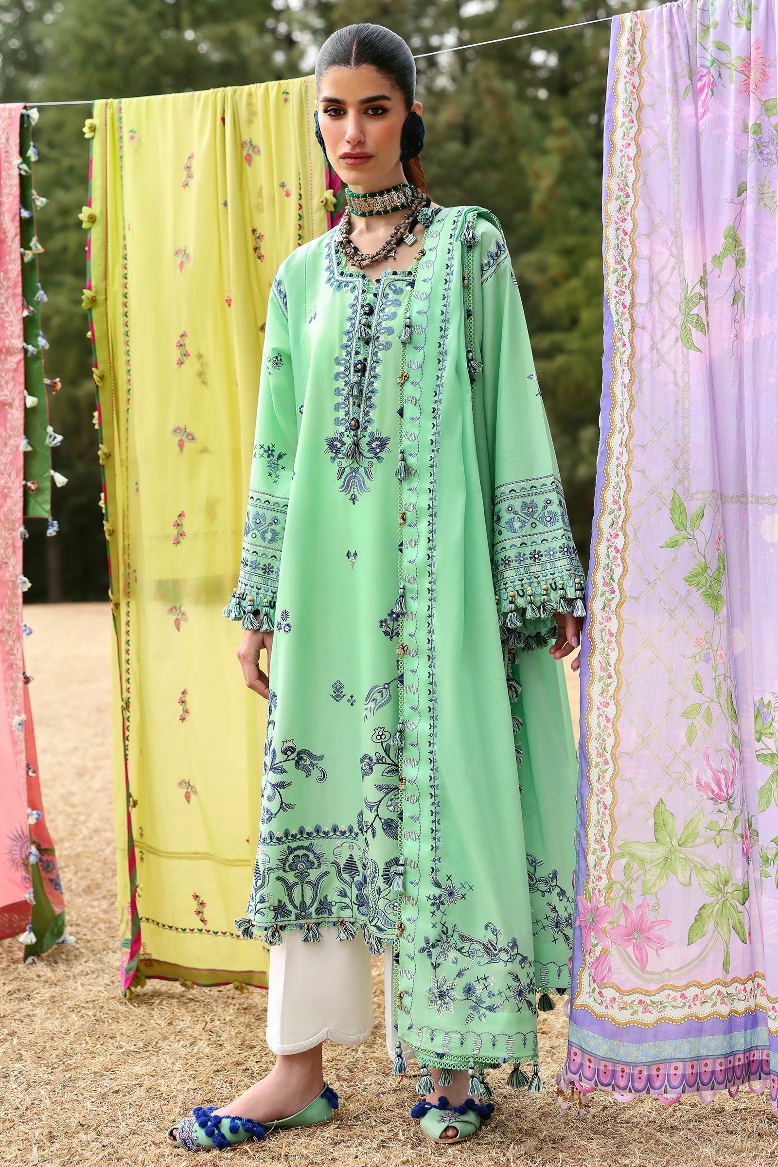 Zaha Neelum Unstitched Lawn`25 ZL#10-A