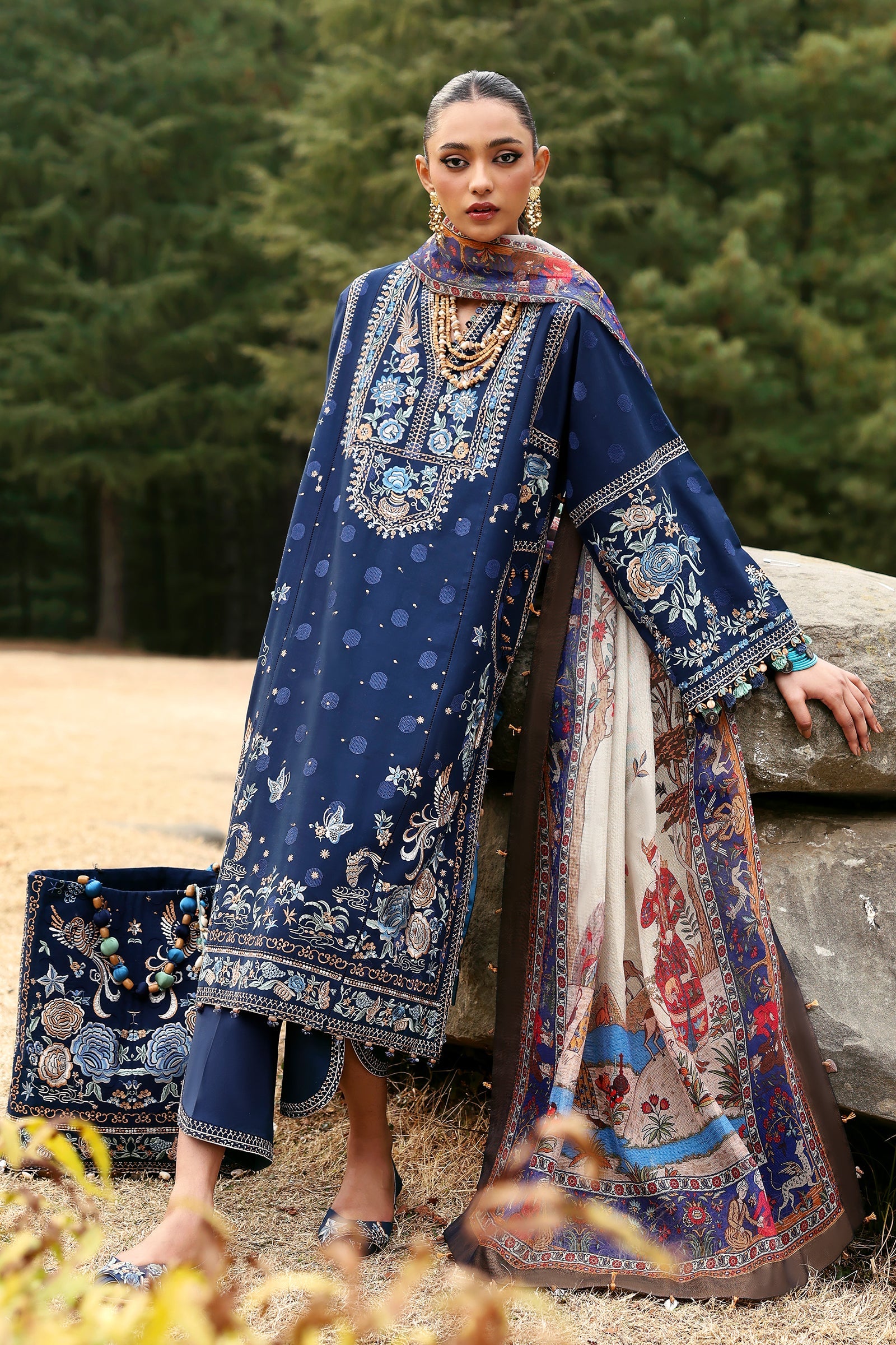 Zaha Neelum Unstitched Lawn`25 ZL#12-B