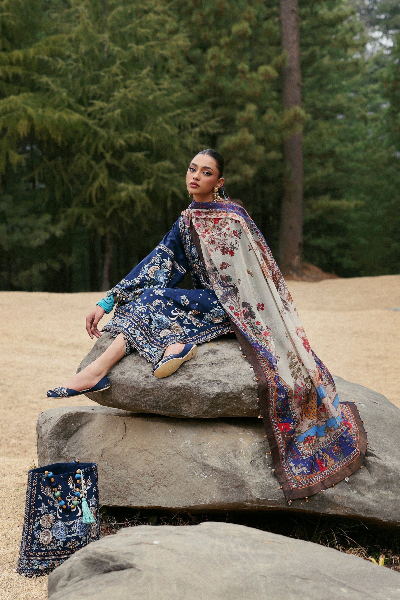 Zaha Neelum Unstitched Lawn`25 ZL#12-B