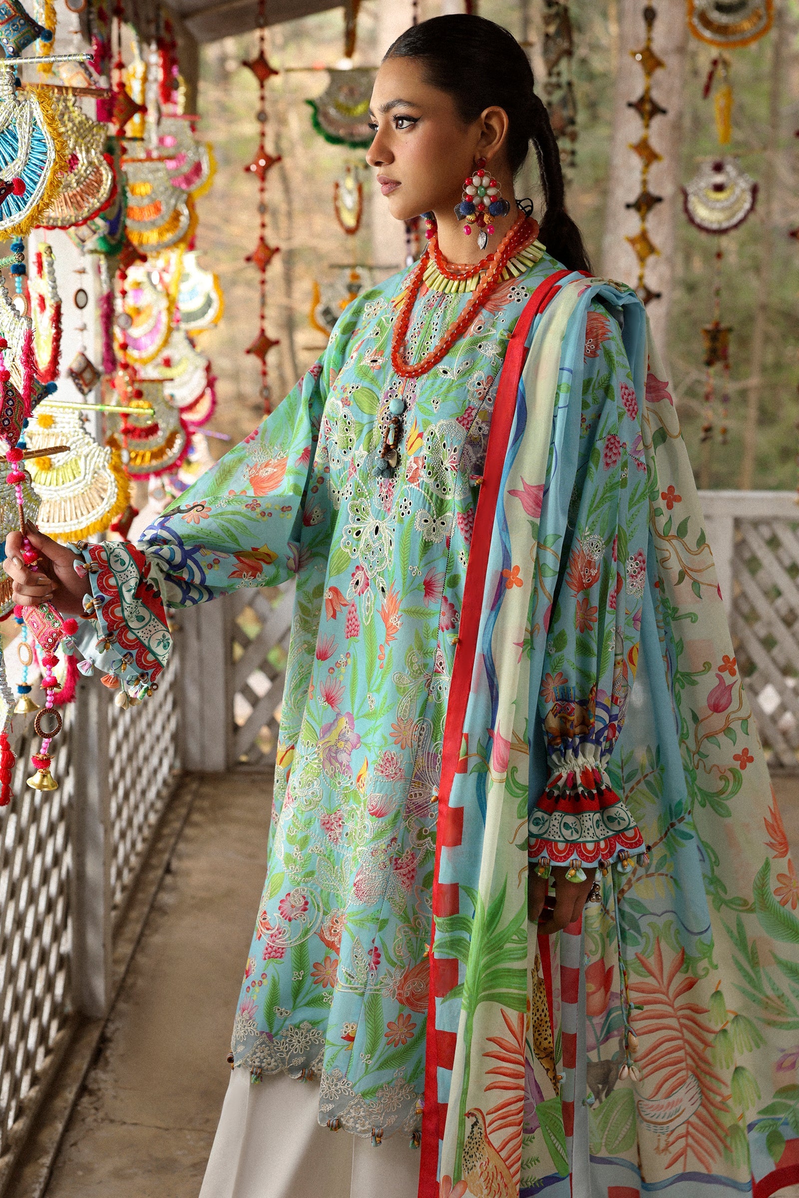 Zaha Neelum Unstitched Lawn`25 ZL#8-B