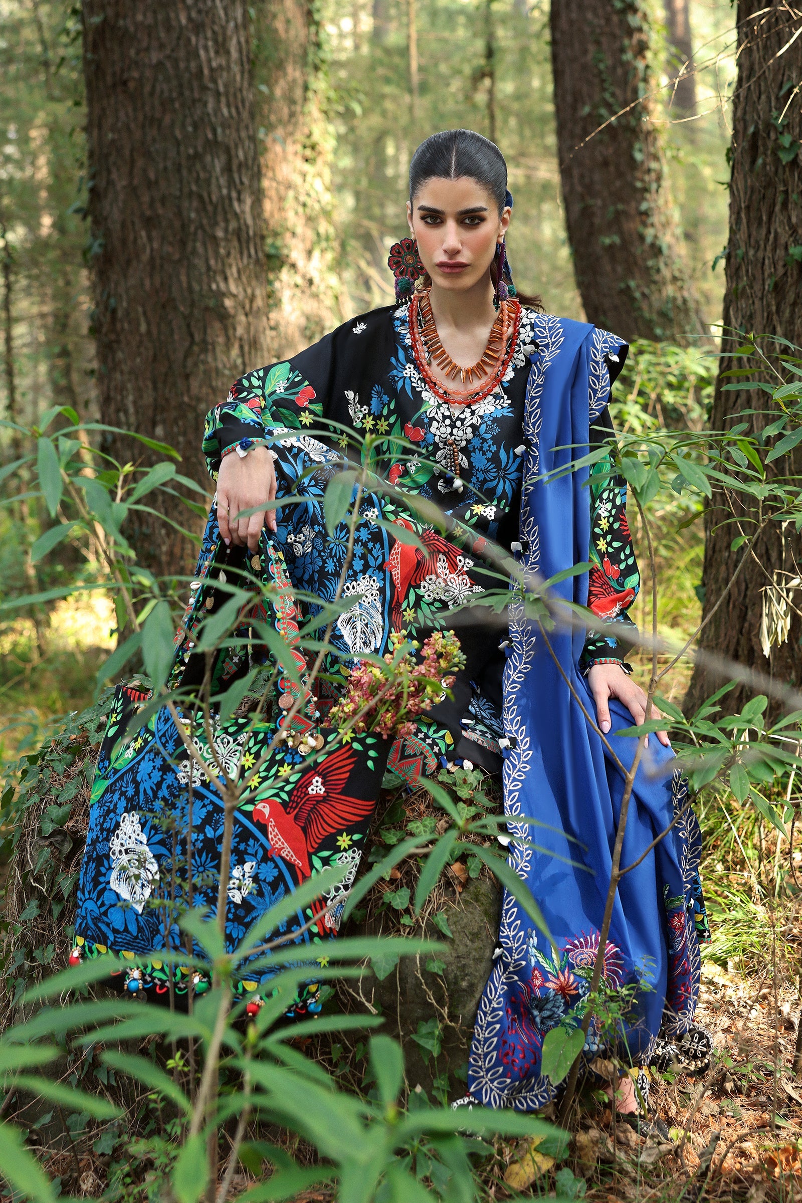 Zaha Neelum Unstitched Lawn`25 ZL#3-A