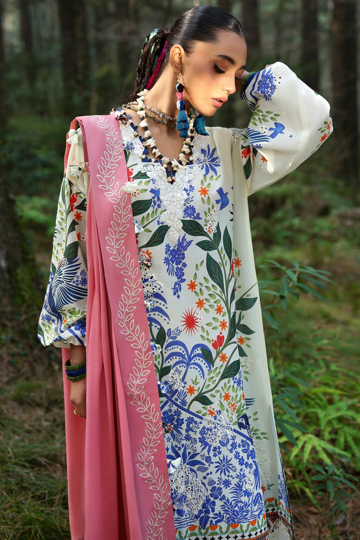 Zaha Neelum Unstitched Lawn`25 ZL#3-B