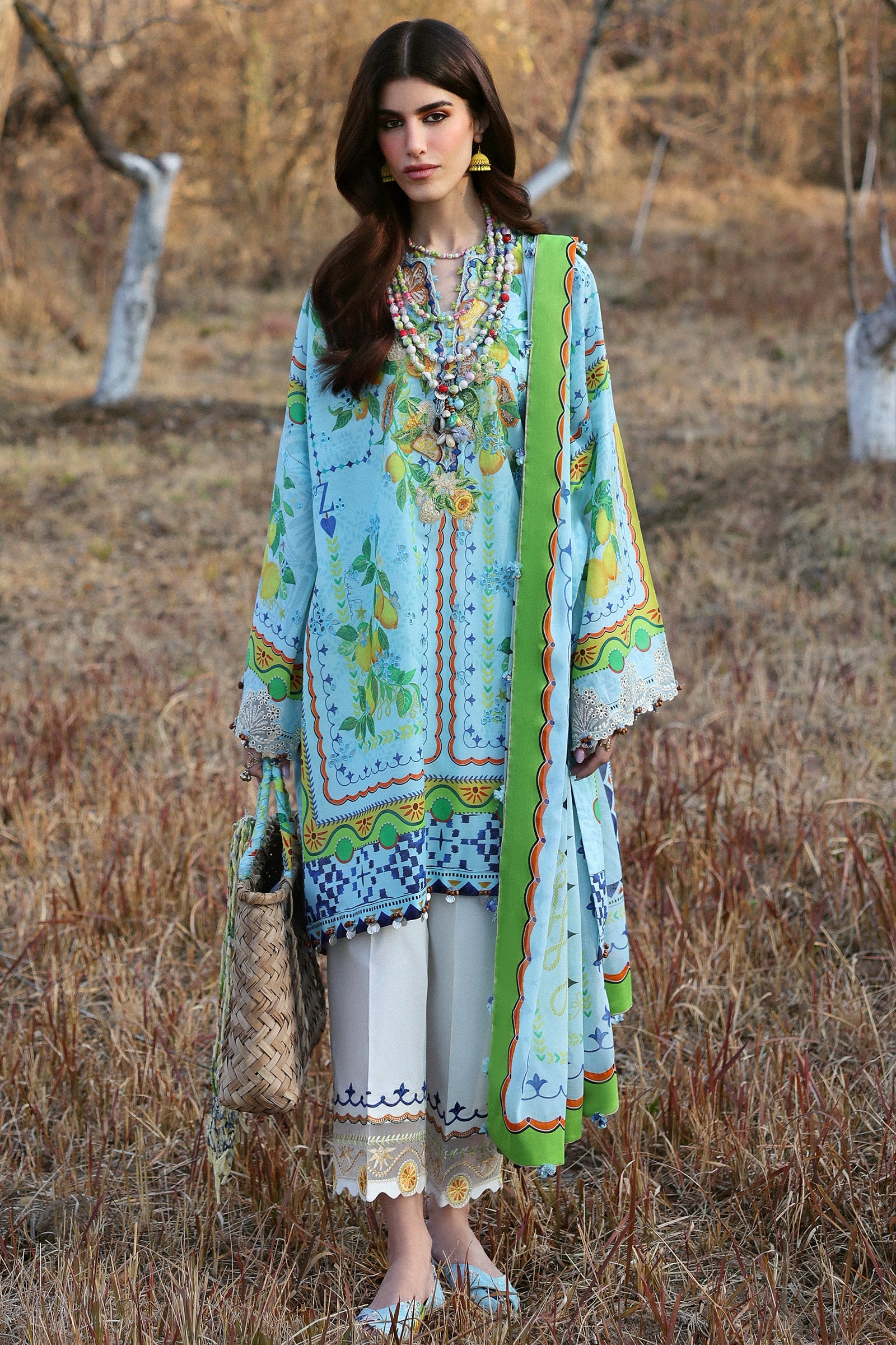 Zaha Neelum Unstitched Lawn`25 ZL#4-B