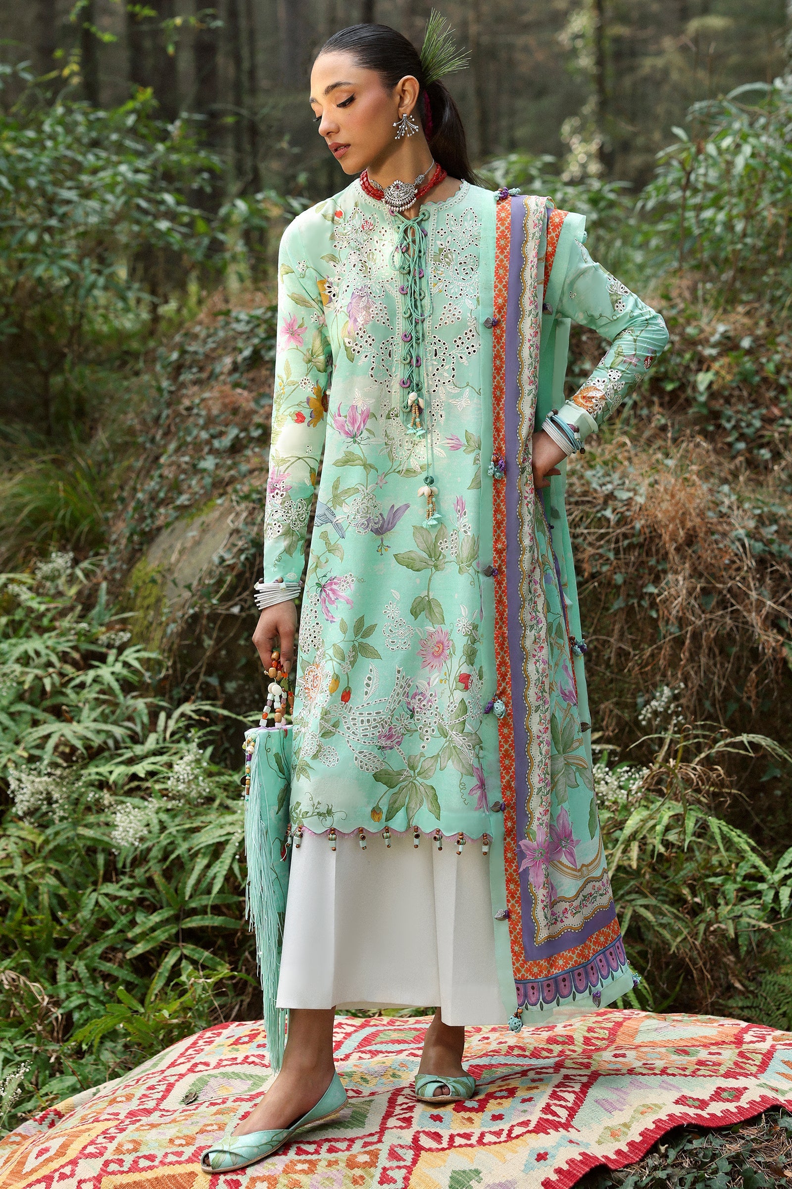 Zaha Neelum Unstitched Lawn`25 ZL#2-B