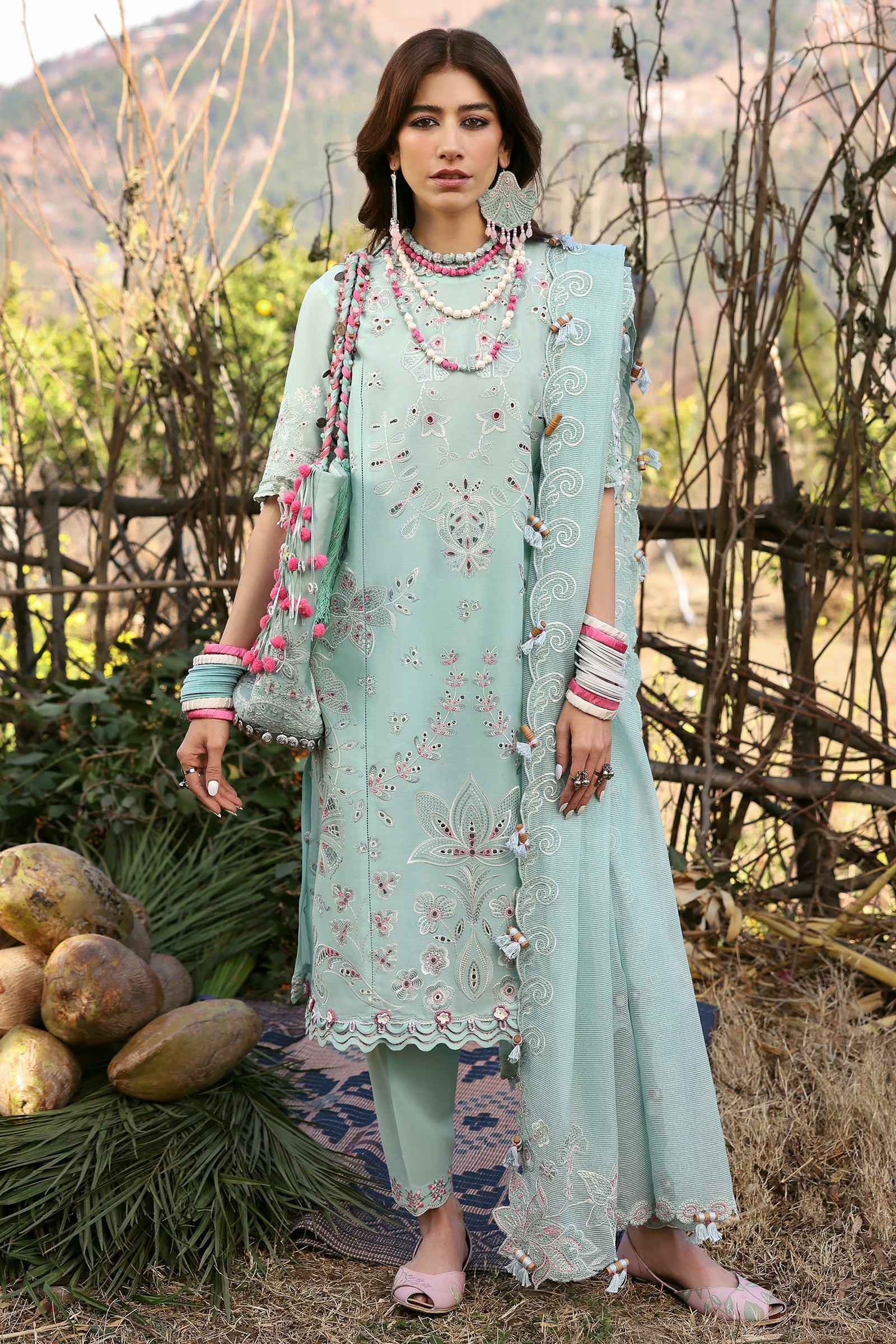 Zaha Neelum Unstitched Lawn`25 ZL#5-A