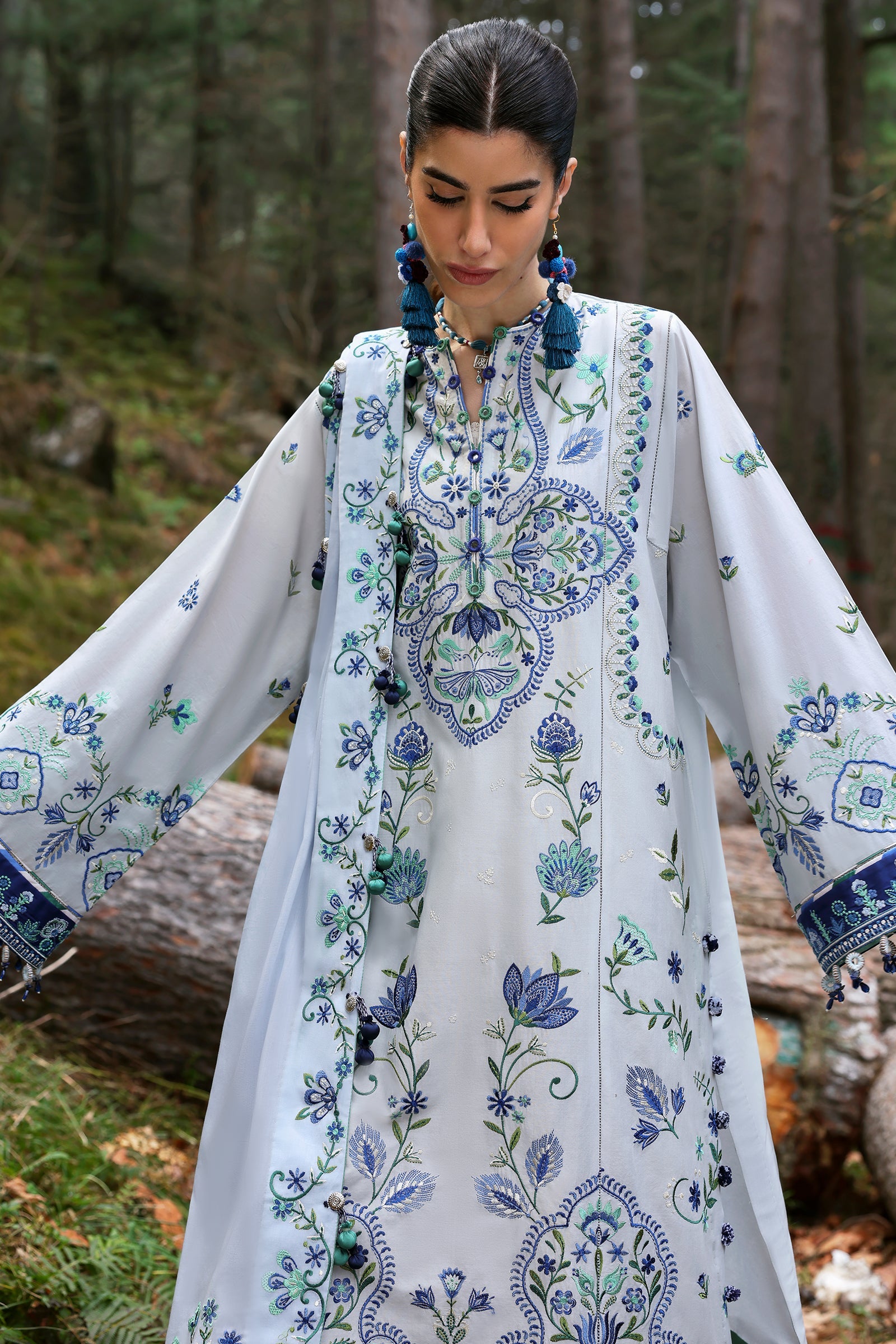 Zaha Neelum Unstitched Lawn`25 ZL#11-A