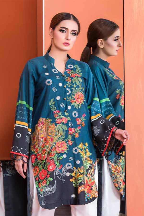 Plush Emb S/Linen Kurti`20 P#29
