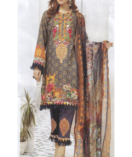 Khaki D/Emb Print Karandi`20 D#1