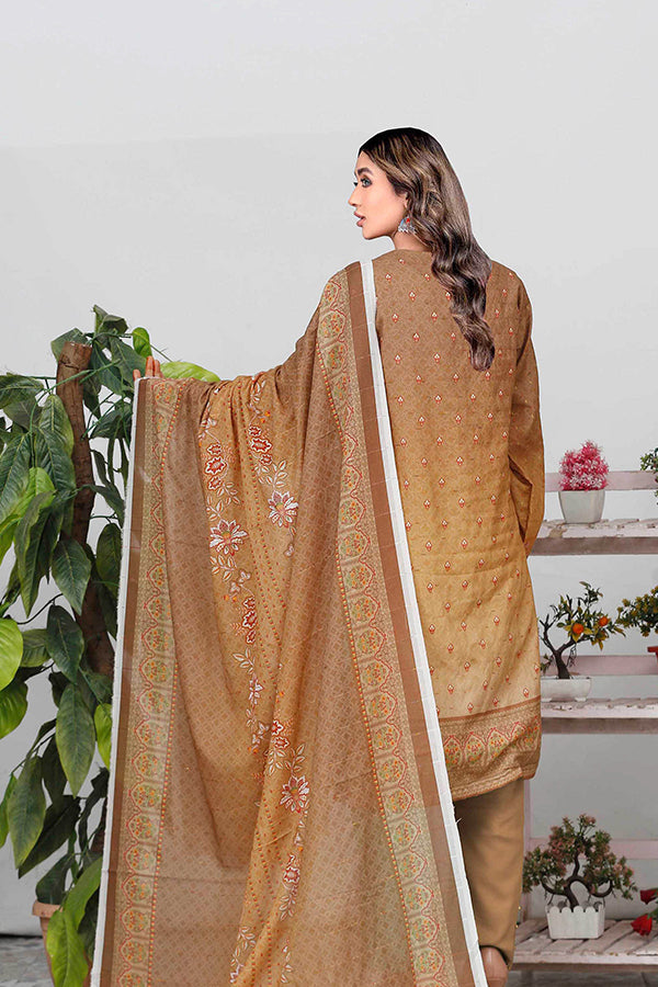 Bin Shahid Fancy Airjet Lawn`25 V#10  Brown