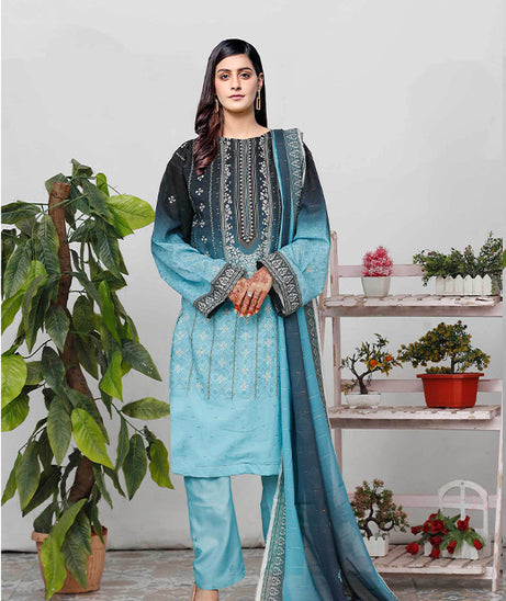 Bin Shahid Fancy Airjet Lawn`25 V#10 Ferozi