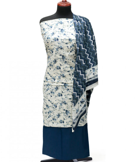 VS Daman Print Lawn`25 D#825 Nevy Blue