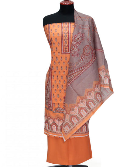 VS Misri Digital Print Lawn'24 D#420 ORANGE