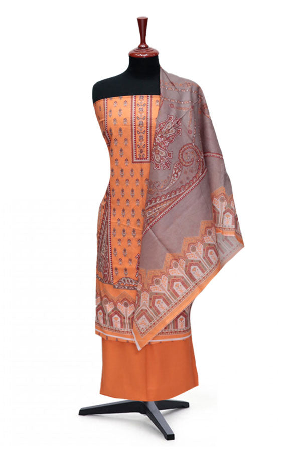 VS Misri Digital Print Lawn'24 D#420 ORANGE