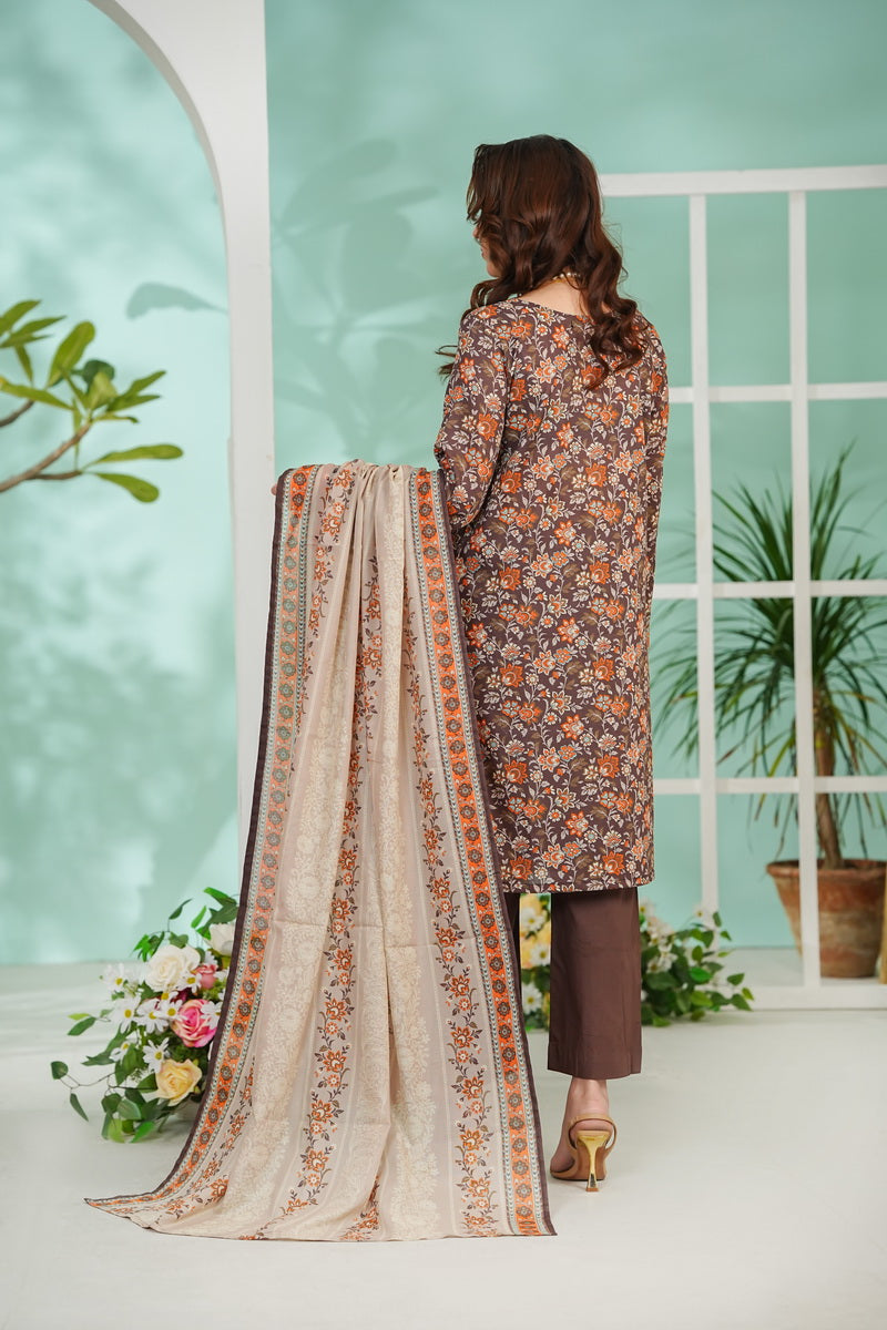 VS Daman Print Lawn`26 D#808 (L Brown)