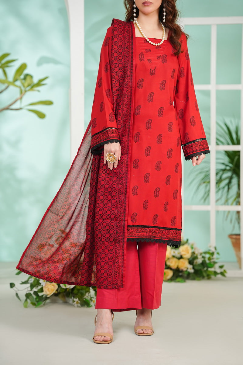 VS Daman Print Lawn`26 D#807 (D Rust)