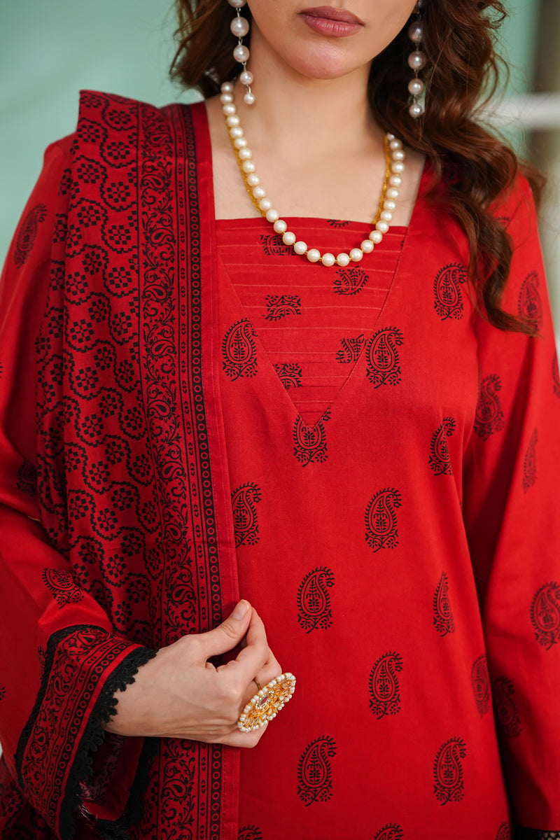 VS Daman Print Lawn`26 D#807 (D Rust)