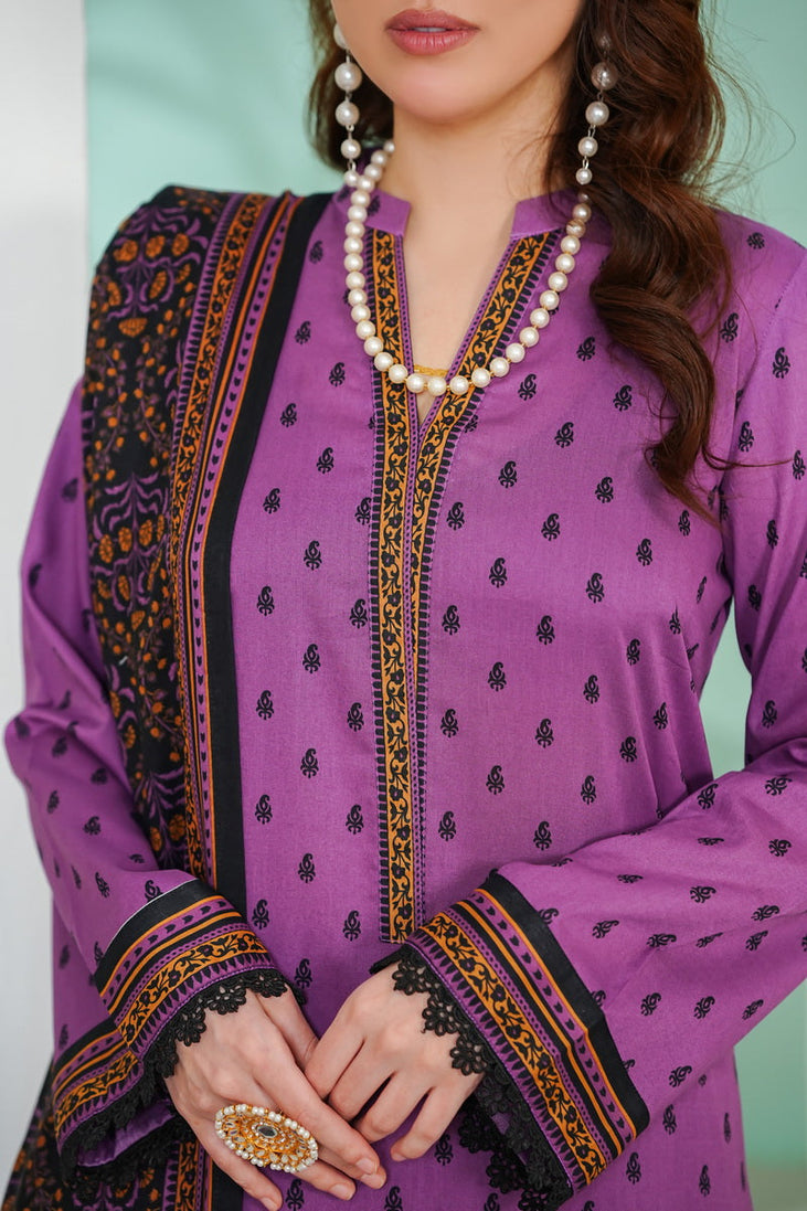 VS Daman Print Lawn`26 D#817 (Purple)