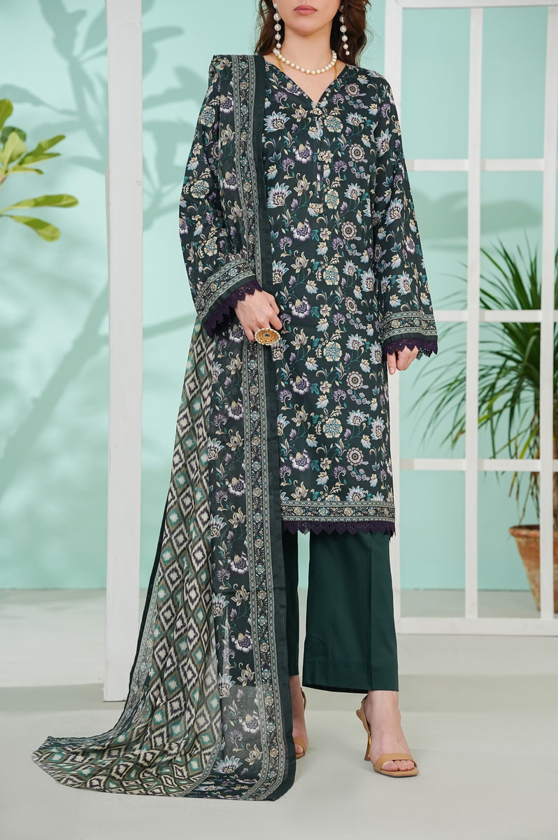 VS Daman Print Lawn`26 D#803 (D Green)