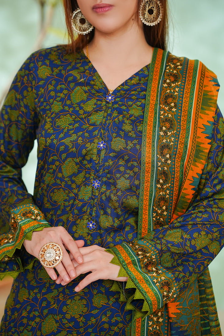 VS Daman Print Lawn`26 D#812 (Blue)