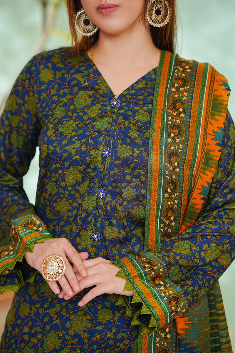 VS Daman Print Lawn`26 D#812 (Blue)