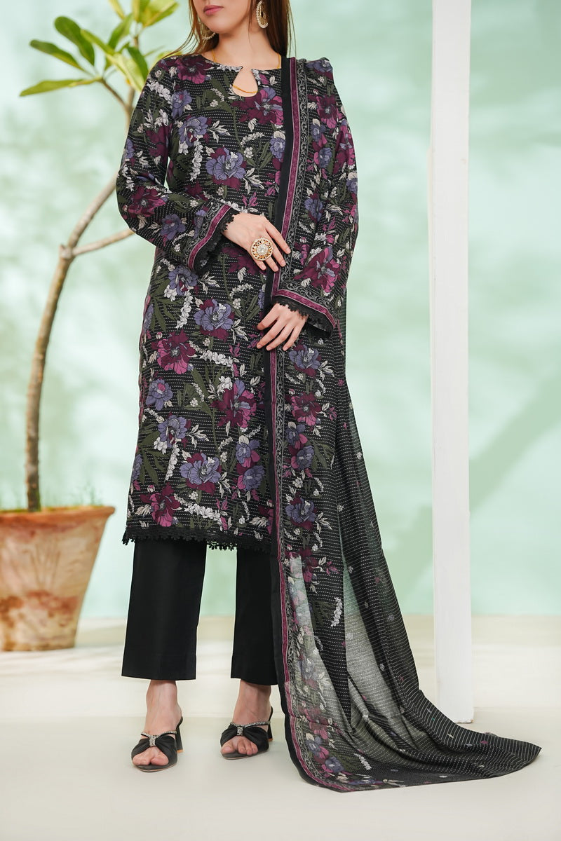 VS Daman Print Lawn`26 D#802 (Black)