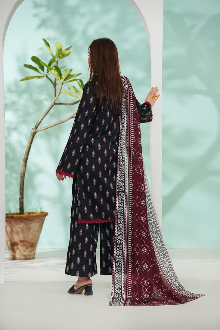 VS Daman Print Lawn`26 D#818 (Black)