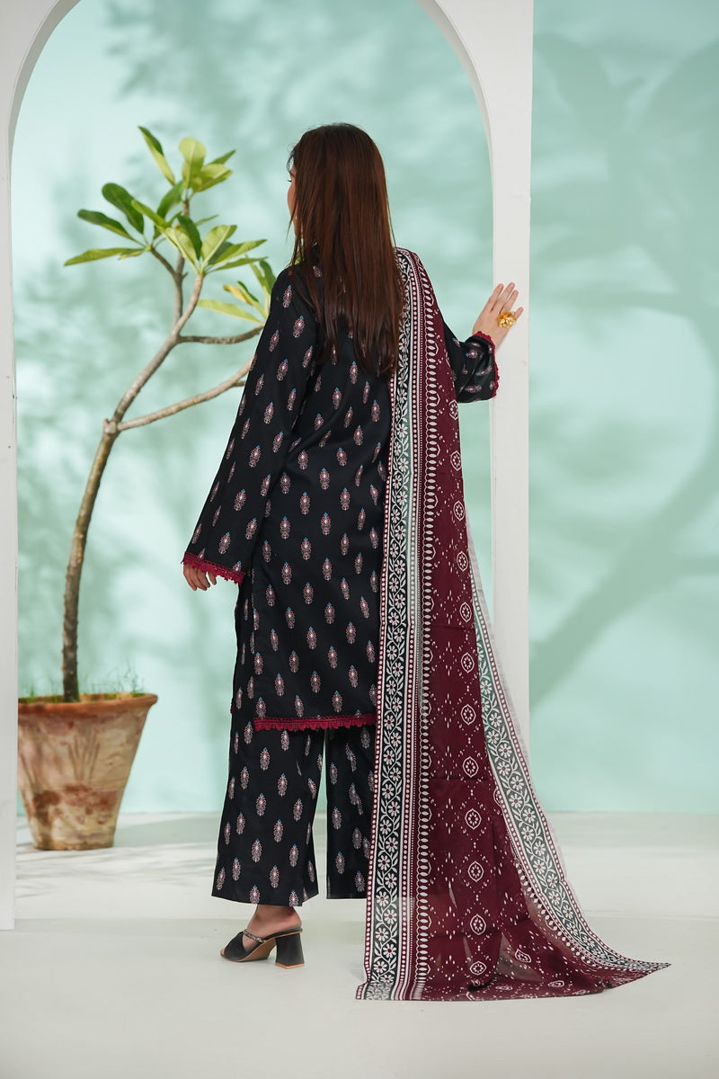 VS Daman Print Lawn`26 D#818 (Black)