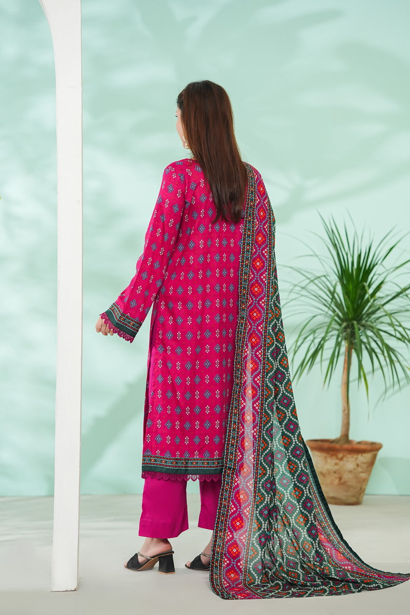 VS Daman Print Lawn`26 D#806 (Pink)