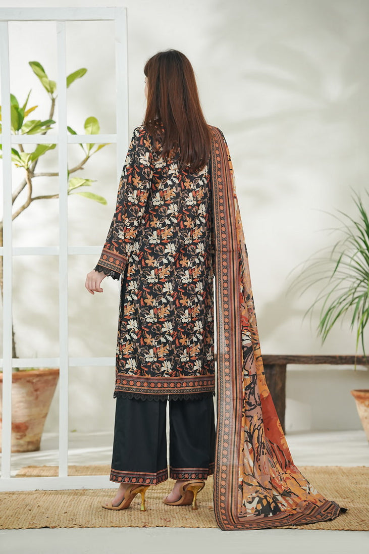 VS Daman Print Lawn`26 D#732 Black