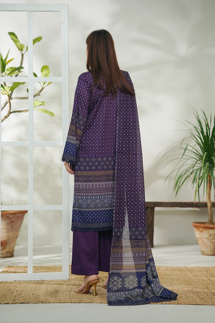 VS Daman Print Lawn`26 D#728 D-Purple