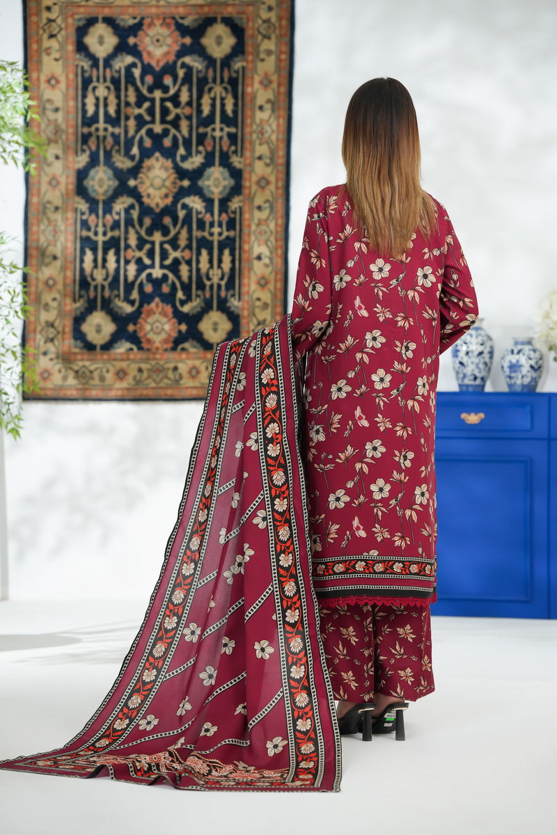 VS Malhar Digital Viscose`25 D#8 (Maroon)