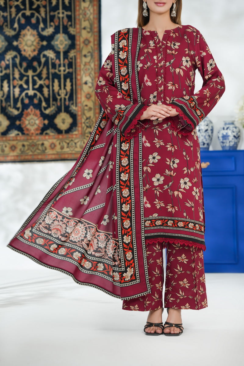 VS Malhar Digital Viscose`25 D#8 (Maroon)