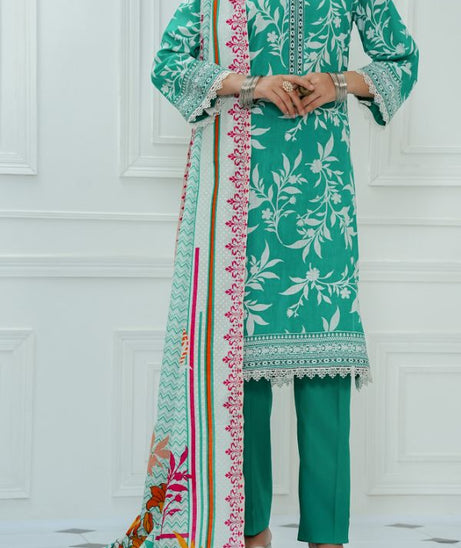 VS Daman Print Lawn`25 D#813 Sea Green