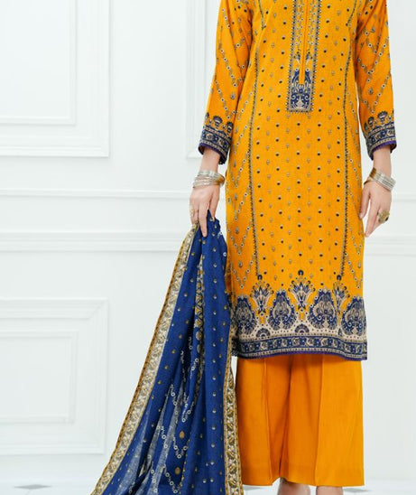 VS Daman Print Lawn`25 D#815 Mustard