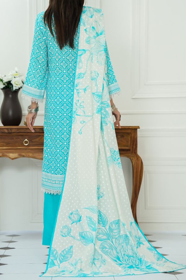 VS Daman Print Lawn`25 D#816 Ferozi