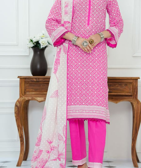 VS Daman Print Lawn`25 D#816 Pink