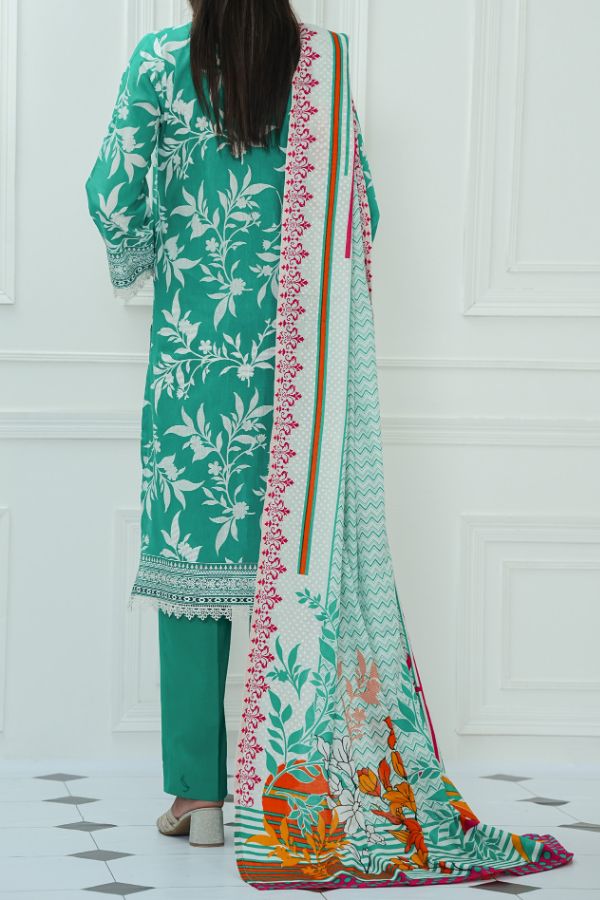 VS Daman Print Lawn`25 D#813 Sea Green