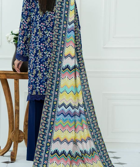 VS Daman Print Lawn`25 D#817 Nevy Blue