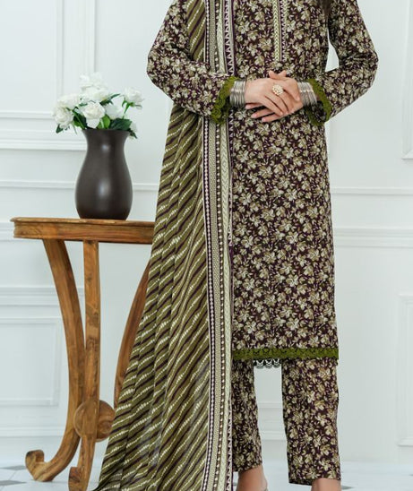 VS Daman Print Lawn`25 D#818 Purple